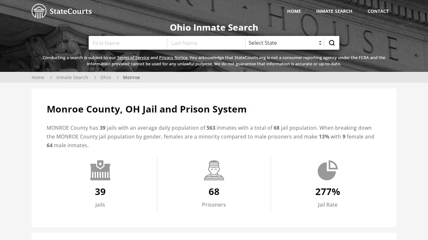 Monroe County, OH Inmate Search - StateCourts